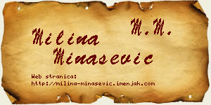 Milina Minašević vizit kartica
